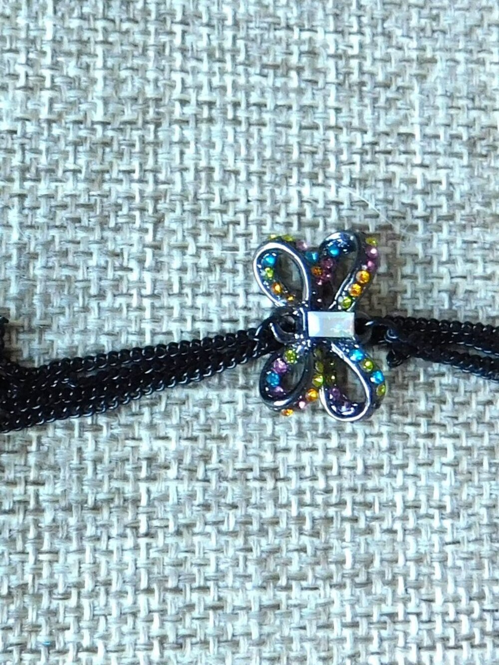 Betsey Johnson All Hallows Articulated Black Kitty Cat Rhinestones Bow Necklace - Picture 6 of 8